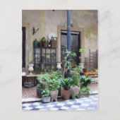 中庭に緑の植物とブエノスアイレスのシーン ポストカード (正面)