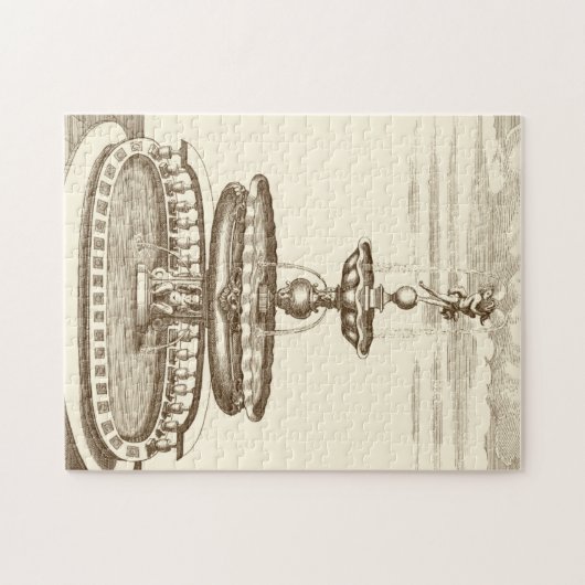 中庭の噴水と装飾的なケルブ ジグソーパズル (横)