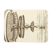 中庭の噴水と装飾的なケルブ マグネット (横)