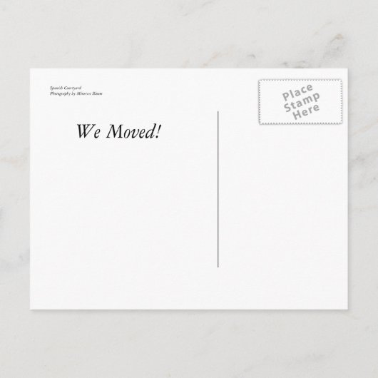 中庭スペインの 案内ポストカード (裏面)