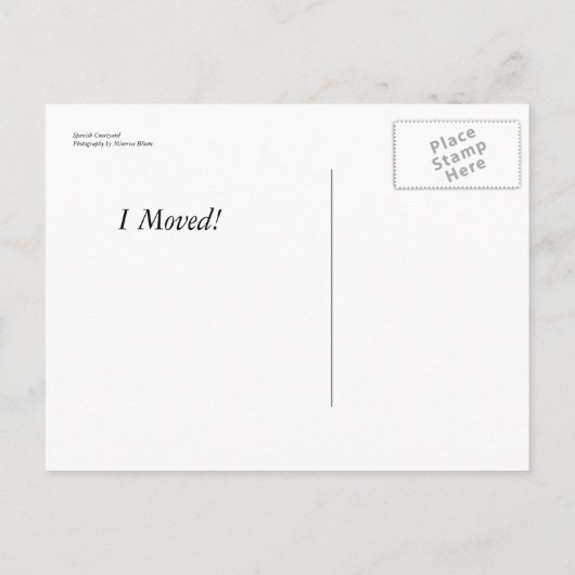 中庭スペインの 案内ポストカード (裏面)