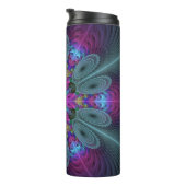 中心からのマンダラカラフルルフラクタルアートモノグラム タンブラー (回転右)