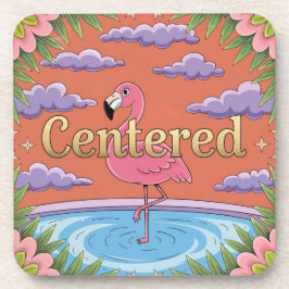 中心かわいい漫画肯定コースターセット コースター