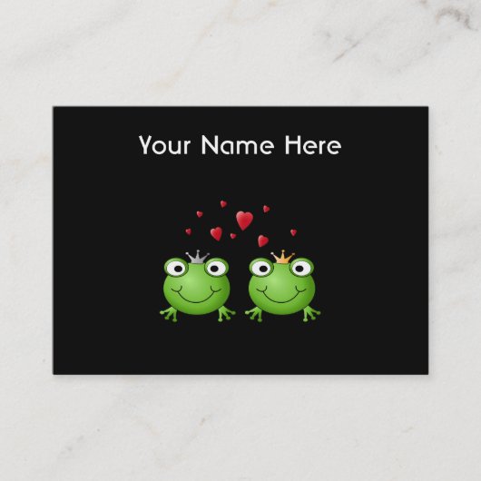 中心が付いているカエルのカップル 名刺 (正面)