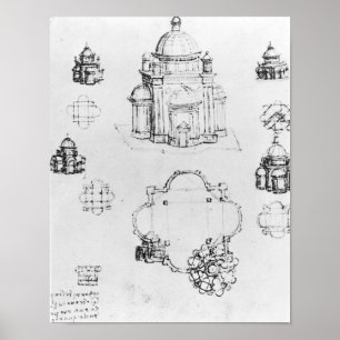 中心にされた計画の建物のための勉強 ポスター