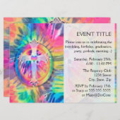 中心にハート付き十字型 招待状 (正面/裏面)