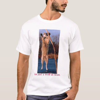 中心のちょうどオオカミ Tシャツ