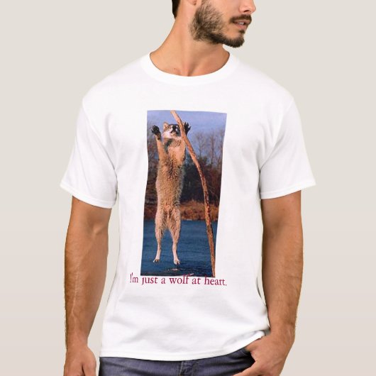 中心のちょうどオオカミ Tシャツ (正面)