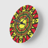 中心のジオメトリ ラウンド壁時計 (傾斜)