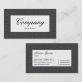 中心のラベル-ダークグレーのエンボスの質 名刺 (正面/裏面)
