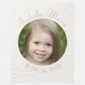 中心の円とスクリプト フリースブランケット (正面)