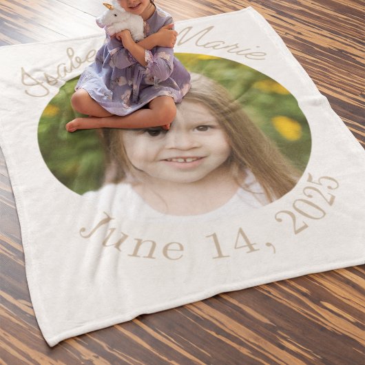 中心の円とスクリプト フリースブランケット