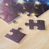 中心の星核を持つ宇宙の青と紫 ジグソーパズル (側面)