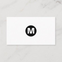 中心の点のモノグラム-白の黒 名刺