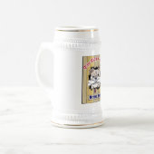 中心の犬Nの骨ビールステインのロゴ ビールジョッキ (正面左)