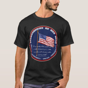 中心への保守主義者-自由ベンフランクリン Tシャツ