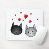 中心を持つかわいく黒いおよび灰色猫、 マウスパッド (マウス)