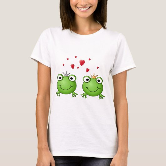 中心を持つカエルの王子そしてカエルのプリンセス、 Tシャツ (正面)