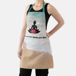 「中心を見つけて、自分の精神に火を付けろ」 ヨガ好き エプロン