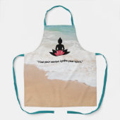 「中心を見つけて、自分の精神に火を付けろ」 ヨガ好き エプロン (正面)