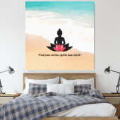 「中心を見つけて、自分の精神に火を付けろ」 ヨガ好き キャンバスプリント (インサイチュ (寝室))