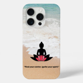「中心を見つけて、自分の精神に火を付けろ」 ヨガ好き iPhone 15 PROケース