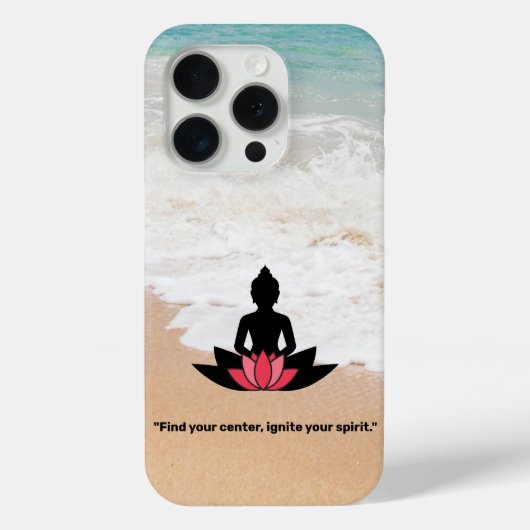 「中心を見つけて、自分の精神に火を付けろ」 ヨガ好き Case-Mate iPhoneケース (裏面)