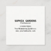 中心イニシャル – 正方形 – ソフトカラー スクエア名刺 (裏面)