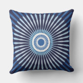 中心スタイリッシュの青い星花 クッション (裏面)