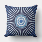 中心スタイリッシュの青い星花 クッション (正面)