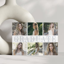 中心ストライプ |6枚の写真卒業のお知らせ