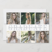 中心ストライプ | Six Photo Graduation Party招待状 招待状 (正面)