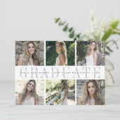 中心ストライプ | Six Photo Graduation Party招待状 招待状 (スタンド正面)