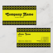 中心バンド(日曜日の黄色いボーダー) V2 -黒 名刺 (正面/裏面)