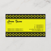 中心バンド(日曜日の黄色いボーダー) V2 -黒 名刺 (裏面)