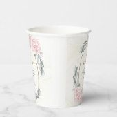 中性かわいらし水色フローラバプテスマ紙 紙コップ (右)