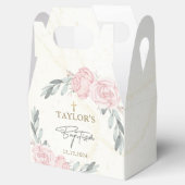 中性かわいらし水色フローラバプテスマ フェイバーボックス (オープン)