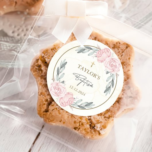 中性かわいらし水色フローラバプテスマ ラウンドシール