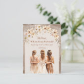 中性のエレガントワイルドフラワーbohoアーチBridesmaid 招待状 (スタンド正面)