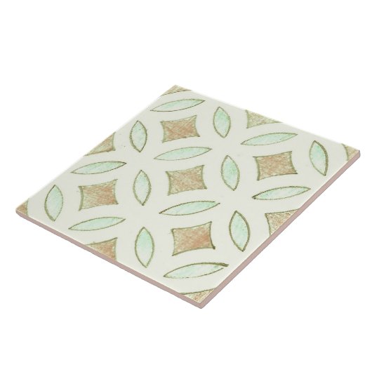 中性の東アジアの花柄 タイル (側面)