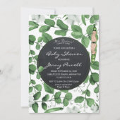 中性の赤ちゃんシャワー招待双生児がポッドの中でエンドウ 招待状 (正面)