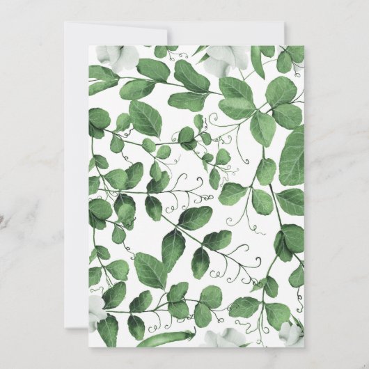 中性の赤ちゃんシャワー招待双生児がポッドの中でエンドウ 招待状 (裏面)