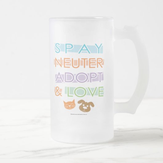 中性を採用します愛を卵巣摘出して下さい フロストグラスビールジョッキ (右)