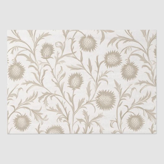 中性アザミフローラ花柄 薄葉紙 (正面)