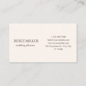 中性エレガントシンプル水の色の花結婚の 名刺 (裏面)