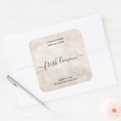 中性エレガントダマスク素朴ろうそく製品ラベル スクエアシール (封筒)