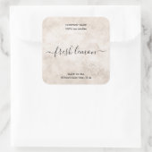 中性エレガントダマスク素朴ろうそく製品ラベル スクエアシール (バッグ)