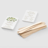 中性エレガントフローラアイボリー金ゴールド結婚式 プログラム ハンドファン (組立なし)