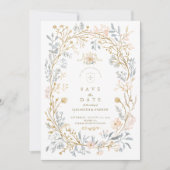 中性エレガントフローラクレスト結婚ズ セーブザデート (正面)