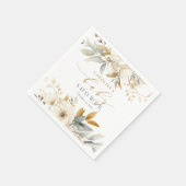 中性エレガントフローラベビー開花ベビーシャワー スタンダードカクテルナプキン (角)